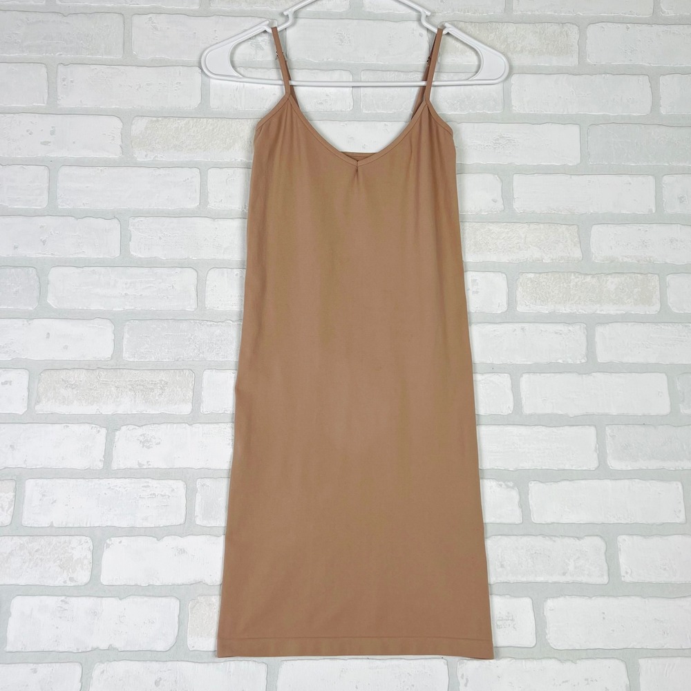Intimately Free People Seamless Mini Slip Dress Tan Nude V-Neck XS/S